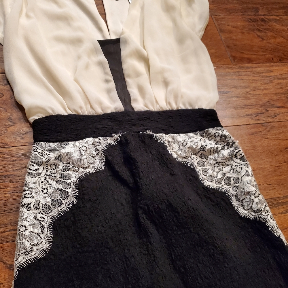 Black and Cream Formal Dress